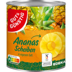 GUT&GÜNSTIG Ananas ganze Scheiben 565 g 