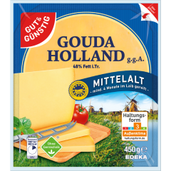 GUT&GÜNSTIG Mittelalter Gouda Holland am Stück 48% Fett i. Tr. 450 g 