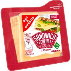 GUT&GÜNSTIG Sandwichscheiben Emmentaler 45% Fett i. Tr. 200 g 
