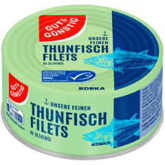 GUT&GÜNSTIG Thunfischfilets in Olivenöl 185 g 