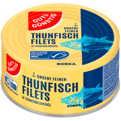 GUT&GÜNSTIG Thunfischfilets in Sonnenblumenöl 195 g 