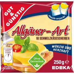 GUT&GÜNSTIG Schmelzkäsescheiben Allgäuer-Art 35% Fett i. Tr. 250 g 