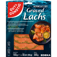GUT & GÜNSTIG Graved Lachs mit Senf-Dill-Sauce 200 g 