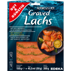 GUT & GÜNSTIG Graved Lachs mit Senf-Dill-Sauce 200 g 