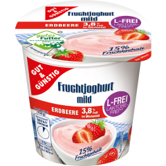 GUT&GÜNSTIG Laktosefreier Fruchtjoghurt 3,8% Fett Erdbeere 150 g 