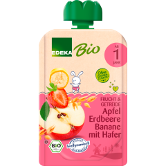 EDEKA Bio Quetschi Apfel Erdbeere Banane mit Hafer 100 g 