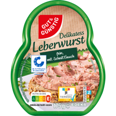 GUT&GÜNSTIG Leberwurst fein, mit Schnittlauch 175 g 