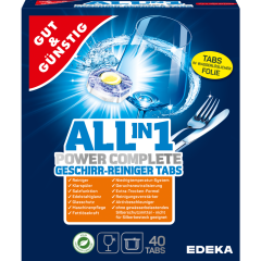 GUT&GÜNSTIG All-in-1 Power Complete Geschirr-Reiniger Tabs 40 Stück 