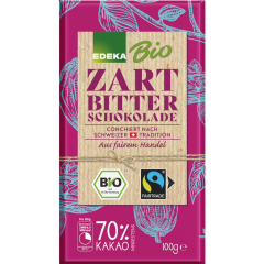 EDEKA Bio Fairtrade Zartbitterschokolade, 70 % Kakaoanteil 100 g 