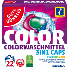 GUT&GÜNSTIG Colorwaschmittel 3in1 Caps 22 Stück 