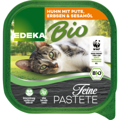 EDEKA Bio Feine Pastete Huhn mit Pute, Erbsen & Sesamöl 100 g 
