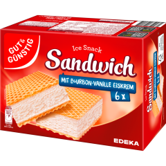 GUT&GÜNSTIG Ice Snack Sandwich , 6 Stück 900 ml 