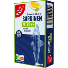 GUT&GÜNSTIG Sardinen in Sojaöl mit Zitrone 125 g 