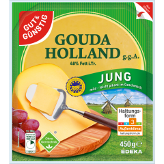 GUT&GÜNSTIG Junger Gouda Holland am Stück 48% Fett i. Tr. 450 g 