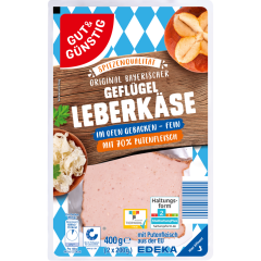 GUT&GÜNSTIG Bayerischer Geflügel-Leberkäse, dicke Scheiben 400 g 