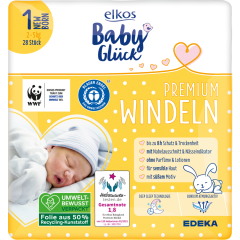 EDEKA elkos Baby Glück Windel Gr. 1 Newborn 2-5 kg 28 Stück 