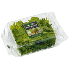 EDEKA Bio Salat Mix Eichblatt rot/grün, Babyspinat, Bionda, Rosso 100g 