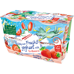 Tabaluga Fettarmer Fruchtjoghurt mild, Erdbeere, 4er Pack 400 g 