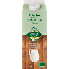 Unsere Heimat Frische fettarme BIO-Milch 1,5 % 1 l 