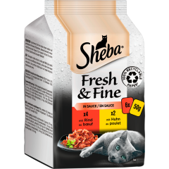 Sheba Fresh und Fine mit Rind und Huhn Katzenfutter 6 x 50 g 