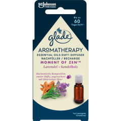 glade Aromatherapy Essential Oils Duft-Diffuser Nachfüller Moment of Zen Lavendel und Sandelholz 17,4 ml 