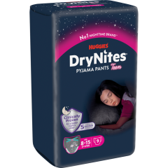 HUGGIES DryNites Pyjama Pants Teen Girls 8-15 Jahre 9 Stück 