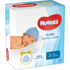 HUGGIES Pure Extra Care feuchte Babypflegetücher 3 x 56 Stück 