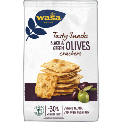 Wasa Tasty Snacks Crackers Black & Green Olives 150 g 