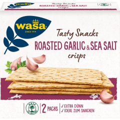 Wasa Tasty Snacks Roasted Garlic & Seasalt crisps 190 g 