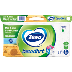 Zewa Bewährt Toilettenpapier weiß 3-lagig 8 x 150 Blatt 