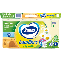 Zewa Bewährt Toilettenpapier Kamille 3-lagig 8 x 150 Blatt 