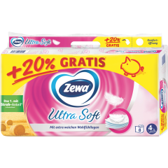 Zewa Ultra Soft Toilettenpapier 4-lagig 8 x 180 Blatt 