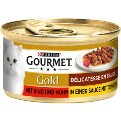 Purina Gourmet Gold mit Rind und Huhn in einer Sauce mit Tomaten 85 g 
