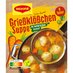 Maggi Guten Appetit Grießklößchen Suppe für 4 Teller 
