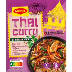 Maggi Food Travel Fix für Thai Curry mit Reis für 3 Portionen 