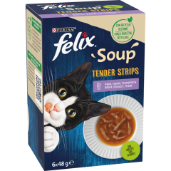 Purina felix Soup Tender Strips Gemischte Geschmacksvielfalt 6 x 48 g 