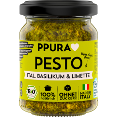 Ppura Bio Pesto Frisches Basilikum Limette Cashews 120 g 