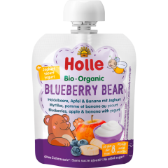 Holle Bio Blueberry Bear Pouchy Heidelbeere, Apfel & Banane mit Joghurt ab dem 8. Monat 85 g 