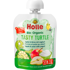 Holle Bio Tasty Turtle Pouchy Apfel & Birne mit Joghurt ab dem 8. Monat 85 g 