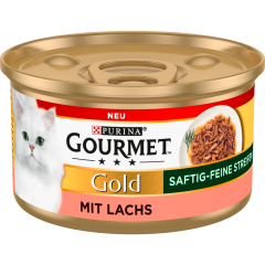 Purina Gourmet Gold saftig-feine Streifen mit Lachs 85 g 