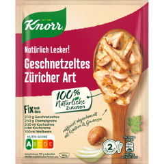 Knorr Natürlich Lecker! Geschnetzeltes Züricher Art für 3 Portionen 
