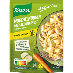 Knorr Activ Veggie Muschelnudeln mit Frühlingsgemüse für 2 Portionen 