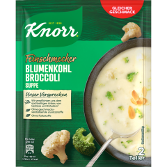 Knorr Feinschmecker Blumenkohl Broccoli Suppe für 2 Teller 