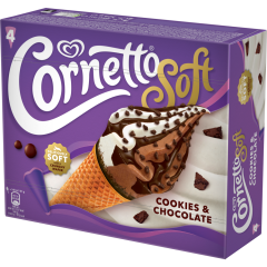 LANGNESE Cornetto Soft Cookie and Chocolate 4 Stück 