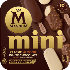 LANGNESE Magnum Mini Classic Almond White Chocolate 6 x 55 ml 