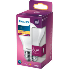 Philips LED Lampe E27 nicht dimmbar matt warmweiß 60W 