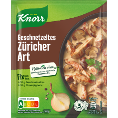 Knorr Fix Geschnetzeltes Züricher Art für 3 Portionen 