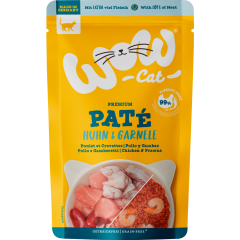 WOW Cat Adult Paté Huhn & Garnele 125 g 