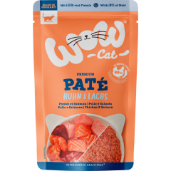 WOW Cat Adult Paté Huhn & Lachs 125 g 