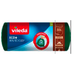 Vileda Eco+ Müllbeutel mit Zugband 50 l 12 Stück 